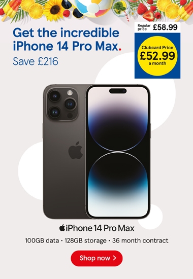 Save £216 on incredible iPhone 14 with Max with our clubcard prices