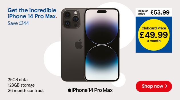 Save £144 on incredible iPhone 14 Max with our Clubcard prices