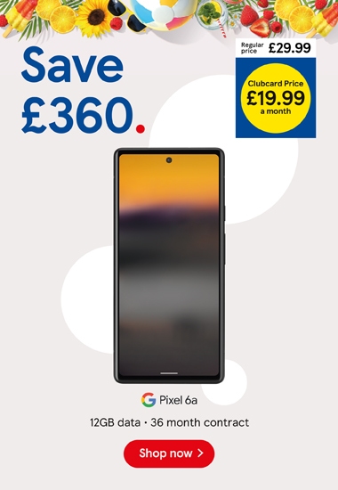 Save £360 on Google Pixel 6a with clubcard prices 