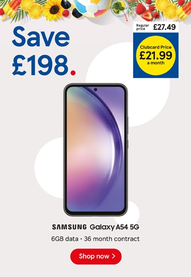 Save £198 on the Samsung Galaxy A54 5G with clubcard Prices 
