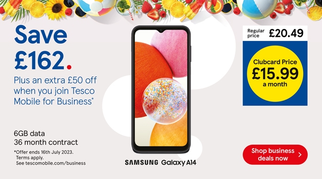 Save £162 on Samsung Galaxy A14 for business